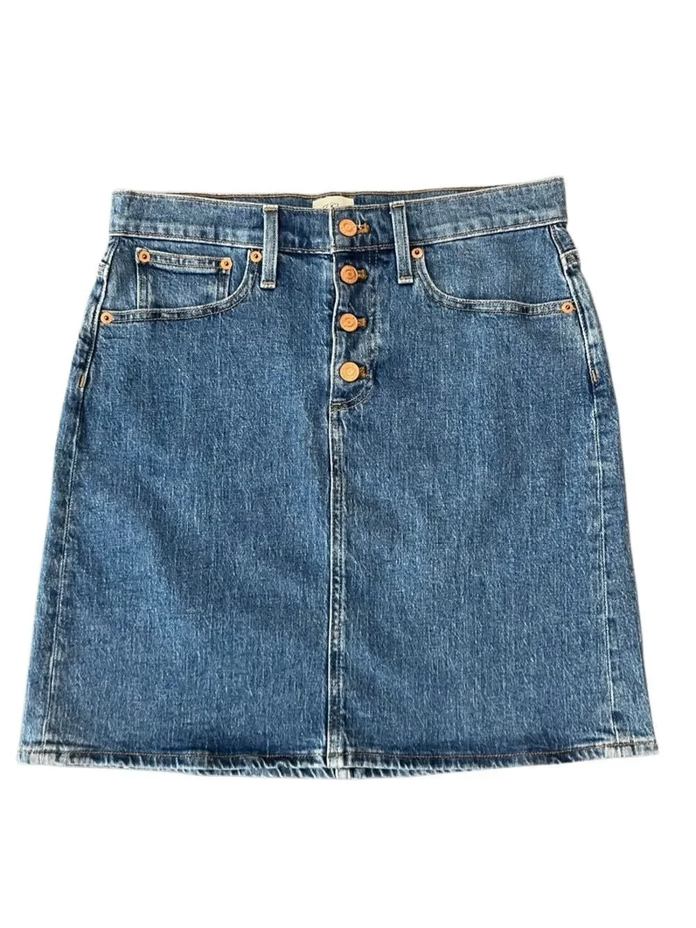 J.Crew button-front denim mini skirt A-line silhouette Size 27
